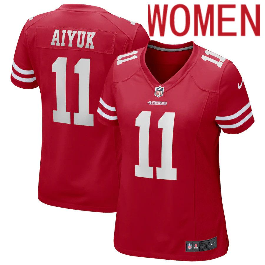 Women San Francisco 49ers #11 Brandon Aiyuk Nike Scarlet Game NFL Jersey